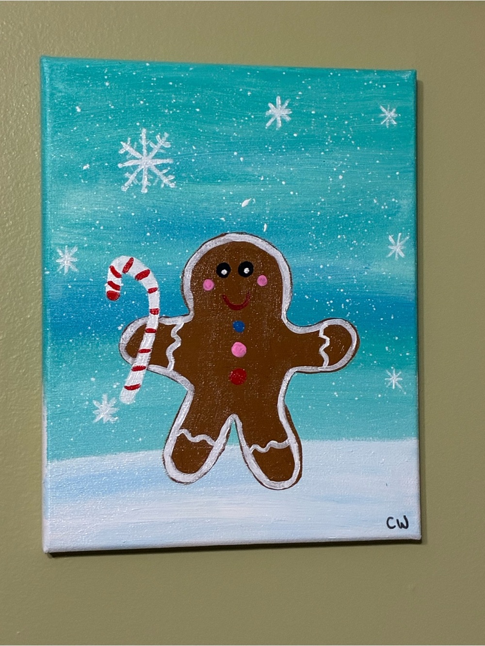 Holiday Gingerbread Acrylic Painting